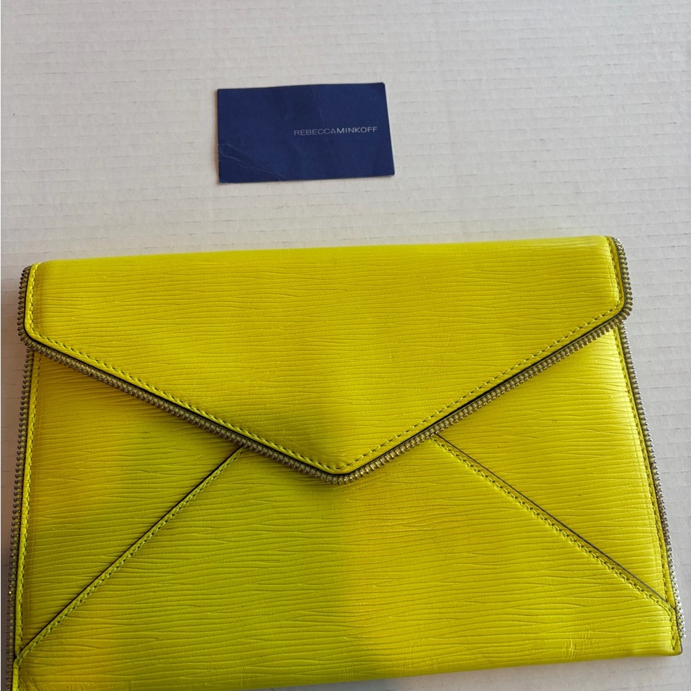 Rebecca Minkoff Neon Yellow Envelope Clutch